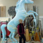 Judy Nordquist - Khemosabi - Blue foam with the artist herself.